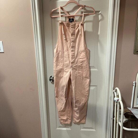 Jordache Peachy Pink Tie Front Overalls Casual Colourful Denim Women’s Small - Picture 2 of 11